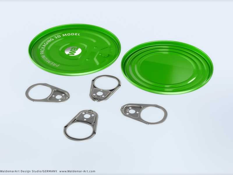 Packaging 3D model of the Tin metal can 250g with pull open