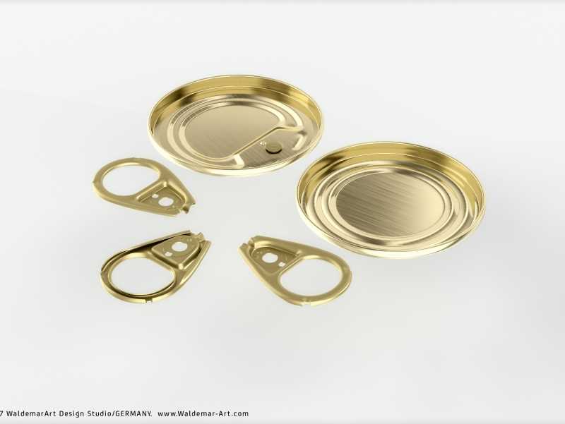 Packaging 3D model of the Tin metal can 70g with pull open