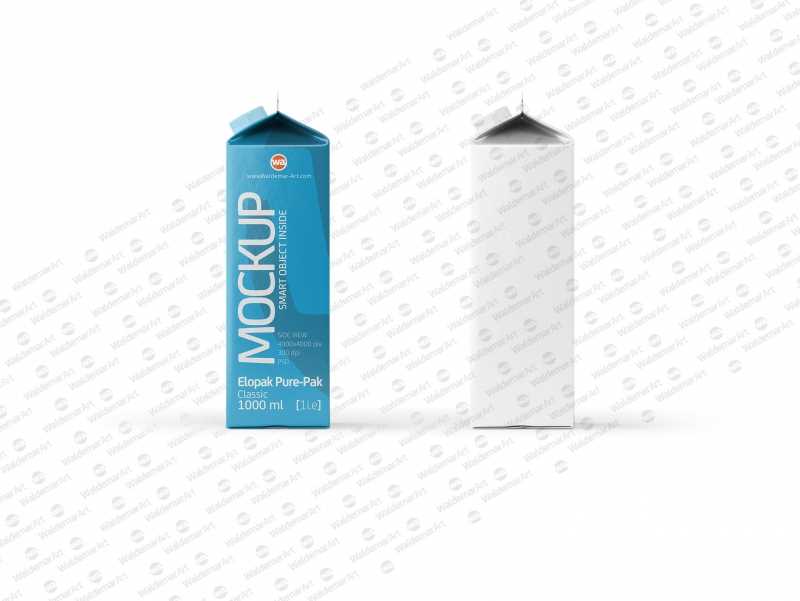 Elopak Pure-Pak Classic 1000ml Photoshop Mockup - Side view