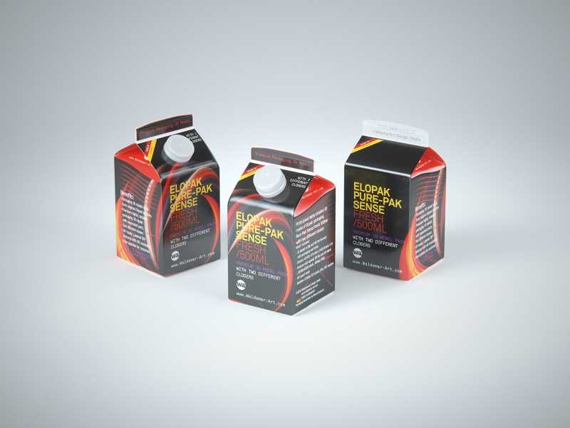 Elopak Pure-Pak Sense Fresh 500ml Carton packaging 3D model
