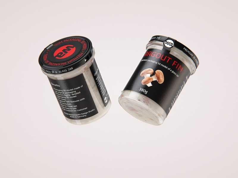 Ragout Fin 380g glass jar packaging 3d model
