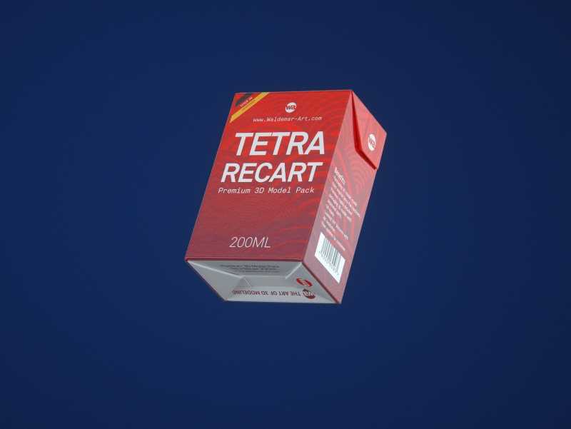 Tetra Pack Recart 200ml Premium carton packaging 3D model pak