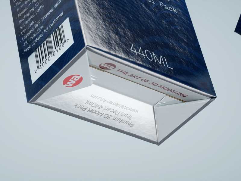 Tetra Pack Recart 340, 390 and 440ml carton packaging 3D model pak