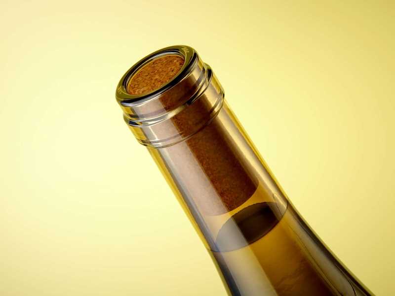 Riesling wine bottle 750ml with a cork and labels Premium 3D model pack