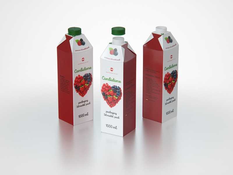 SIG Combidome 1000ml 3D packaging model