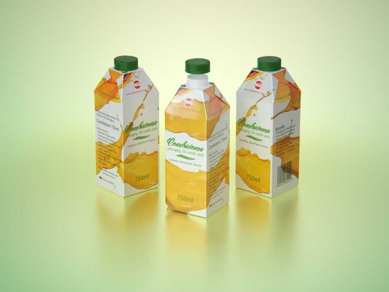 SIG Combidome 750ml premium carton packaging 3D model pak