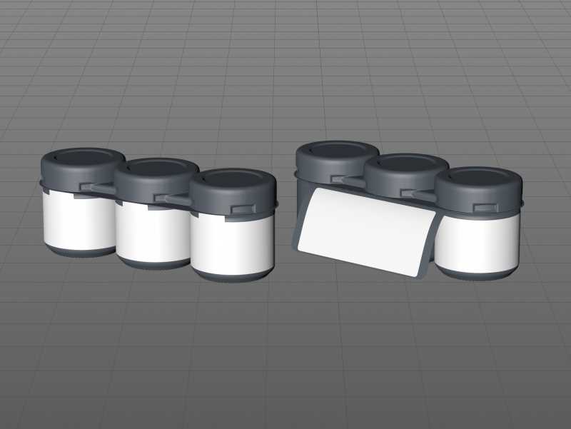 Set of x3 Acacia Honey Glass Jar 50g packaging 3d model