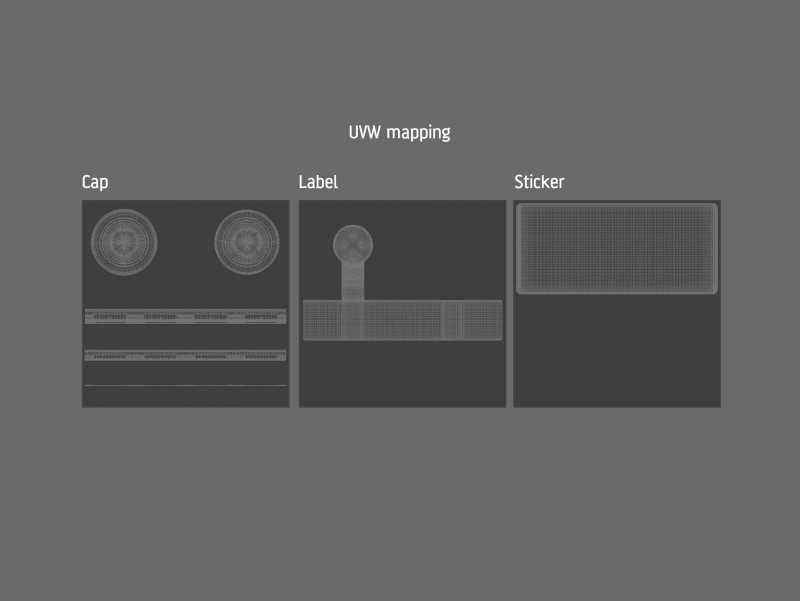 Set of x3 Acacia Honey Glass Jar 50g packaging 3d model