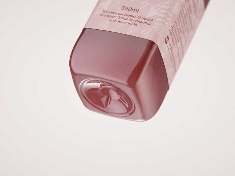Smoothie Plastic Bottle 300ml packaging 3d model