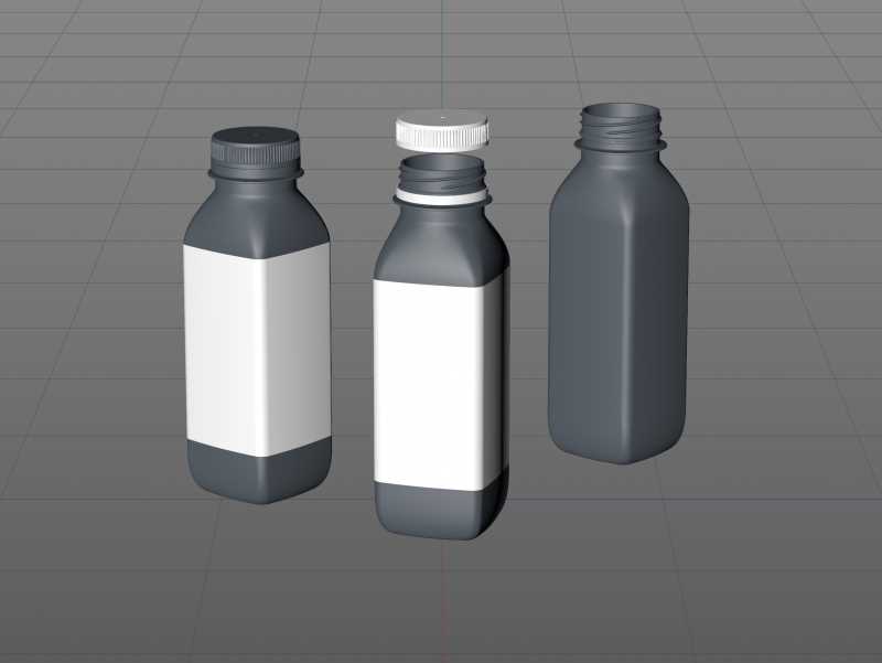 Smoothie Plastic Bottle 300ml packaging 3d model