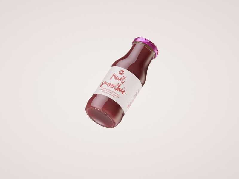 Smoothie/Juice Glass Bottle 250ml packaging 3D model pack