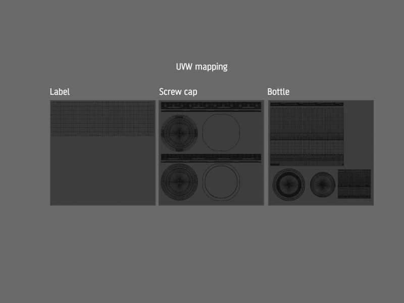 Smoothie/Juice Glass Bottle 250ml packaging 3D model pack