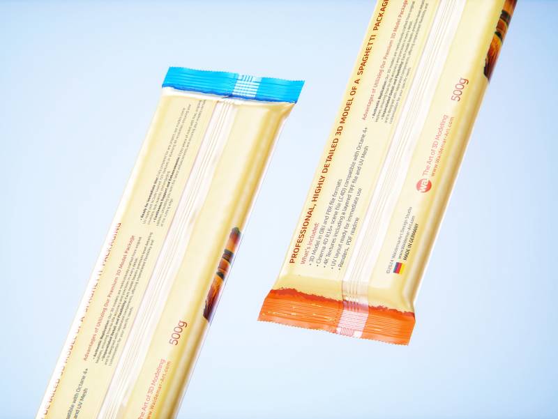 Spaghetti plastic pack 500g premium packaging 3d model