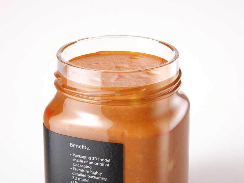 Spicy Vegetables Glass Jar 320g packaging 3D model
