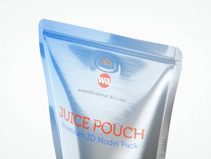 Standing-Up Juice Pouch 200ml premium 3D model pack