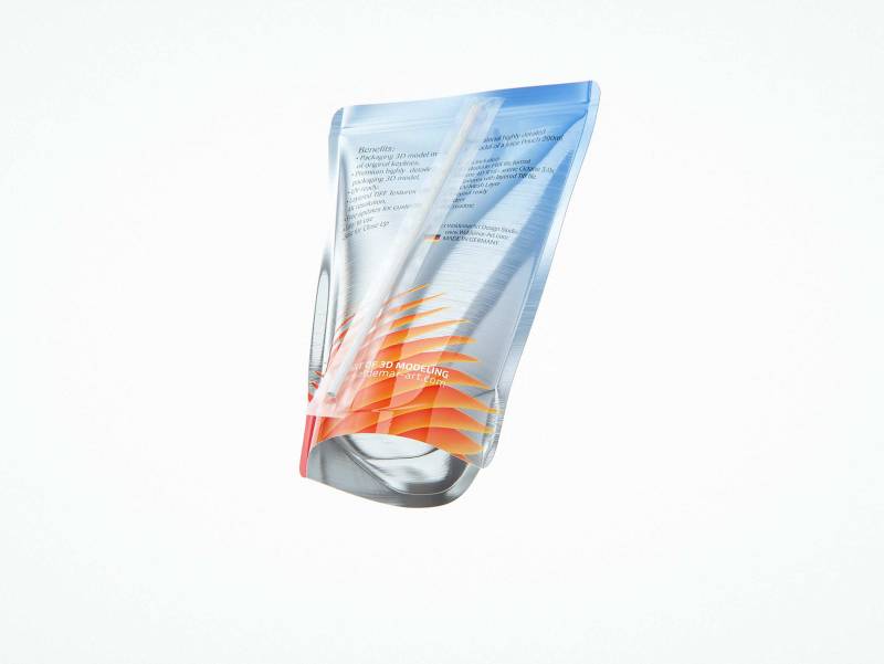Standing-Up Juice Pouch 200ml premium 3D model pack
