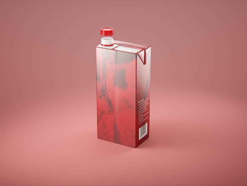 Tetra Brick Slim 1000ml with HeliCap23 Pro premium carton milk packaging 3D model