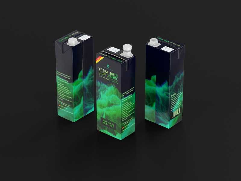 Tetra Pack Brick Slim 1500ml with HeliCap 23 Premium package 3D model pak