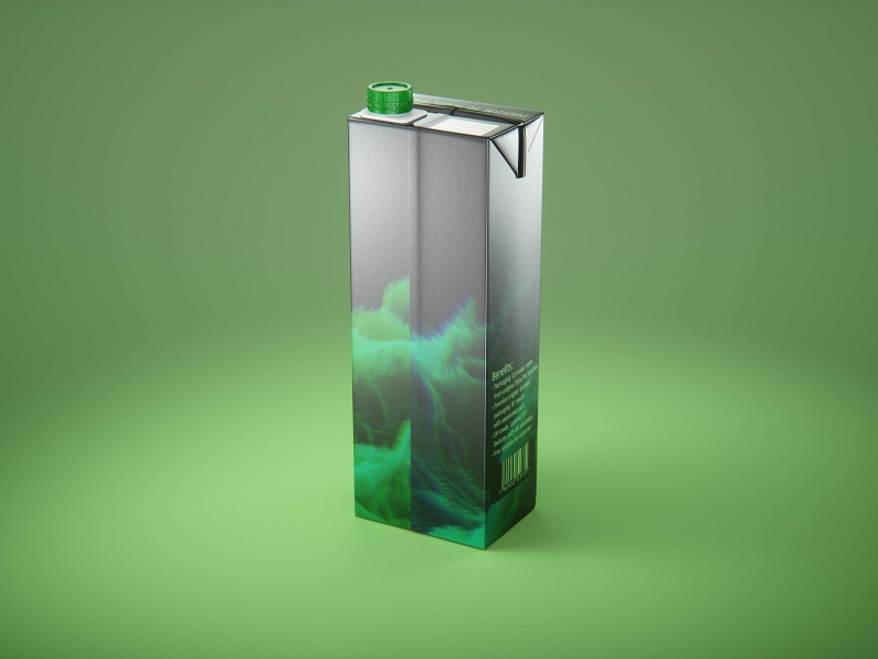 Tetra Brik Slim 1500ml with tethered cap HeliCap23 Pro carton packaging 3d model