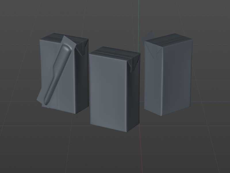 Tetra Brick Base 250ml with a Straw and Pull Tab packaging 3d model pak