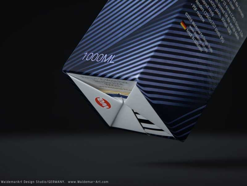 Tetra Pack Brick EDGE 1000ml Premium packaging 3D model pak with SimplyTwist34 closer