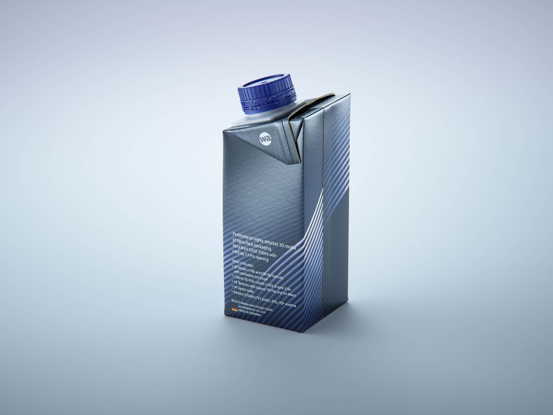 Tetra Brik EDGE 200ml with tethered cap HeliCap 23 Pro packaging 3d model