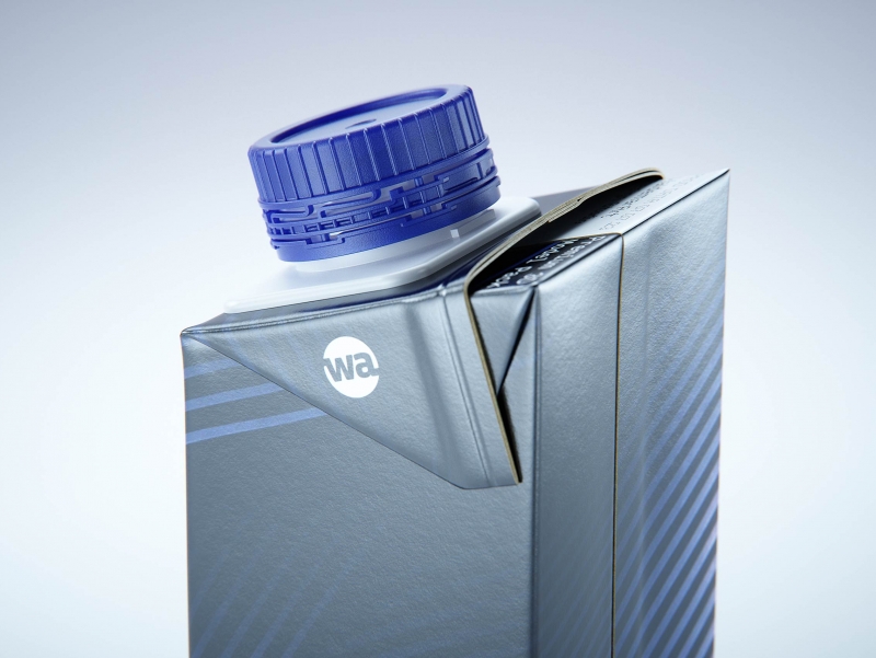 Tetra Pack Brik EDGE 250ml with tethered cap HeliCap 23 Pro packaging 3d model