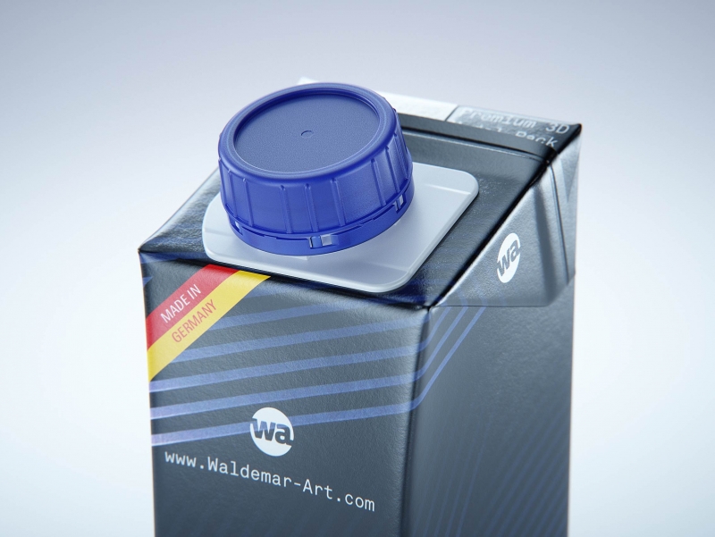 Tetra Pack Brick Edge 250ml 3D packaging model pak with HeliCap23 opening