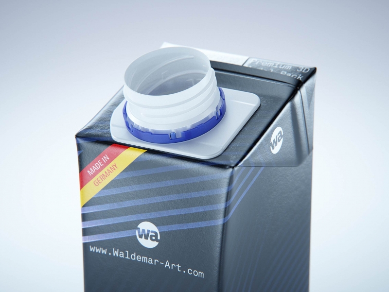 Tetra Pack Brick Edge 250ml 3D packaging model pak with HeliCap23 opening