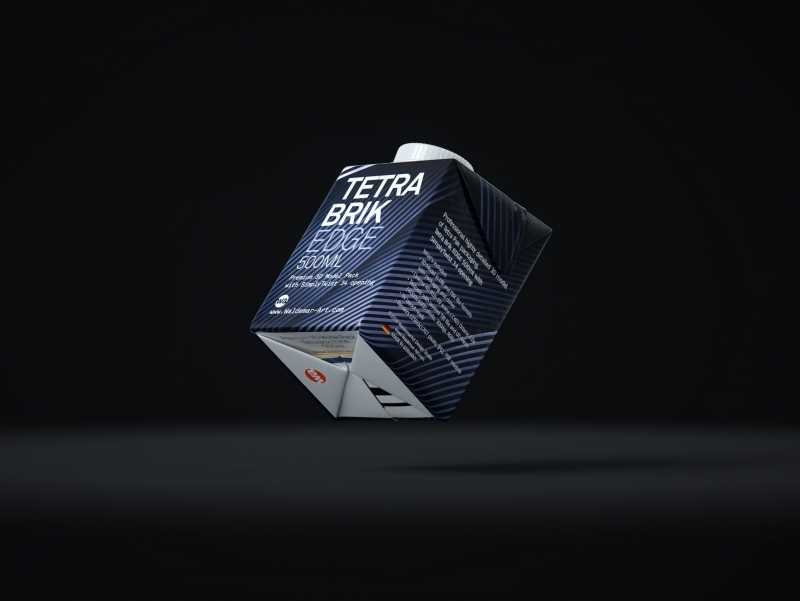 Tetra Pack Brick EDGE 500ml Premium packaging 3D model pak with SimplyTwist34 closer