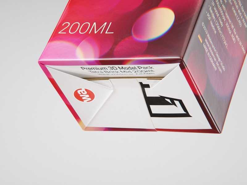 Tetra Pack Brik Mid 200ml with Pull Tab and a packaged straw packaging 3d model pak