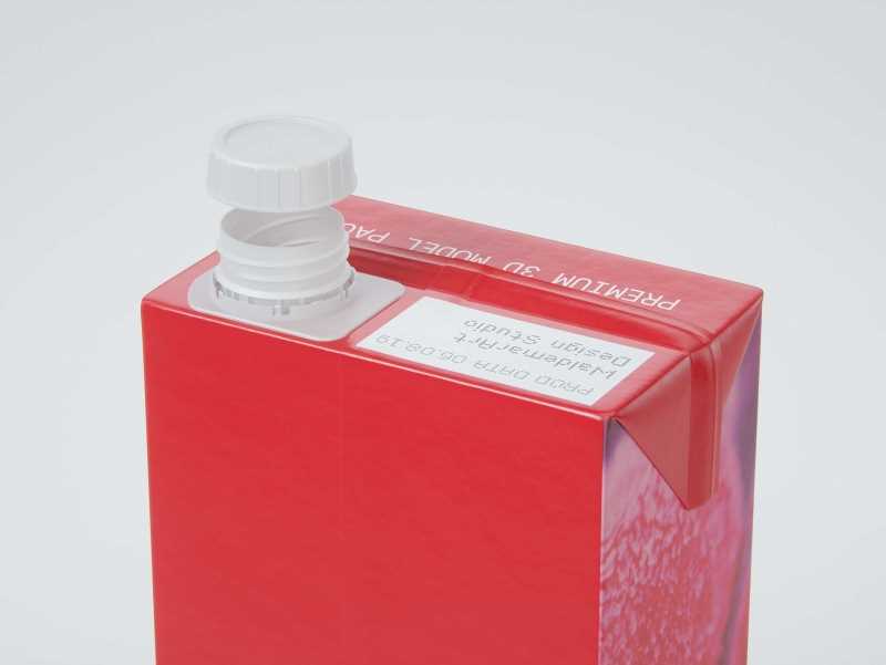 Tetra Pack Brik Slim 1000ml with Helicap23 Premium packaging 3D model pak