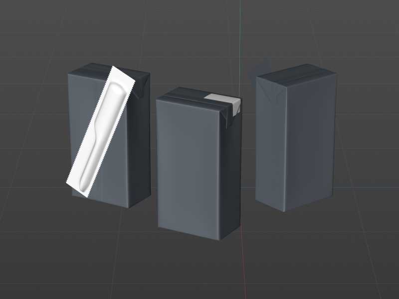 Tetra Pack Brick Slim 300ml with a Straw and Pull Tab packaging 3D model pak