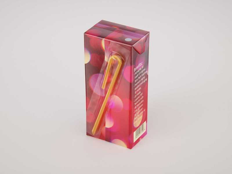 Tetra Pack Brick Slim 330ml with a Straw and Pull Tab packaging 3D model pak