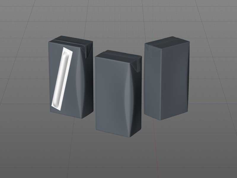 Tetra Pack Brick Slim Leaf 125ml with a Straw packaging 3D model pak