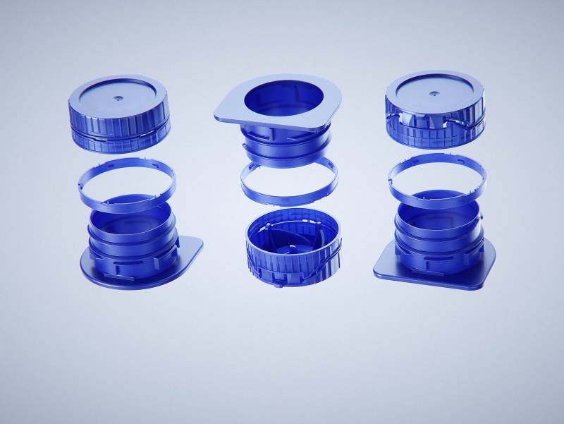 Tetra Pack Brik Square 1000ml packaging with tethered cap HeliCap26 Pro premium 3d model