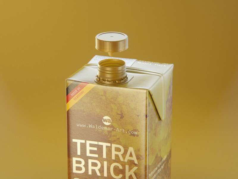 Tetra Pak Brik Square 1000ml with HeliCap 27 opening premium packaging 3d model pak