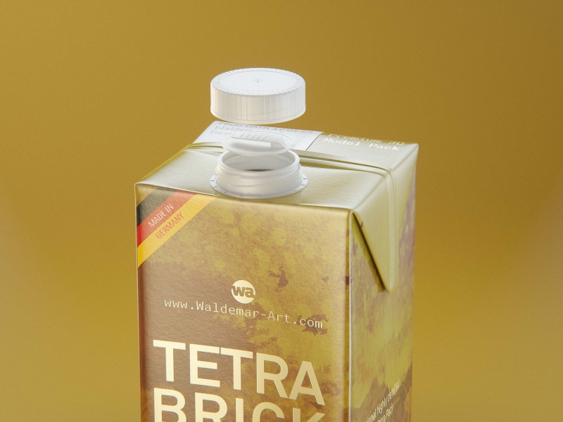 Tetra Pak Brik Square 1000ml with SimplyTwist 28 opening package 3d model pak