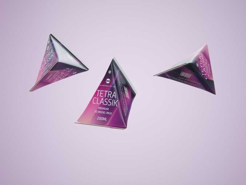 Tetra Pack Classic 200ml Professional packaging 3D model pak