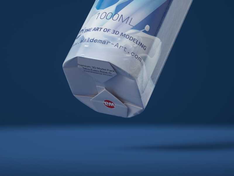 Milk Carton Packaging 3D model pak of Tetra Pack Evero Aseptic Base-D 1000ml with OrionTop O38A