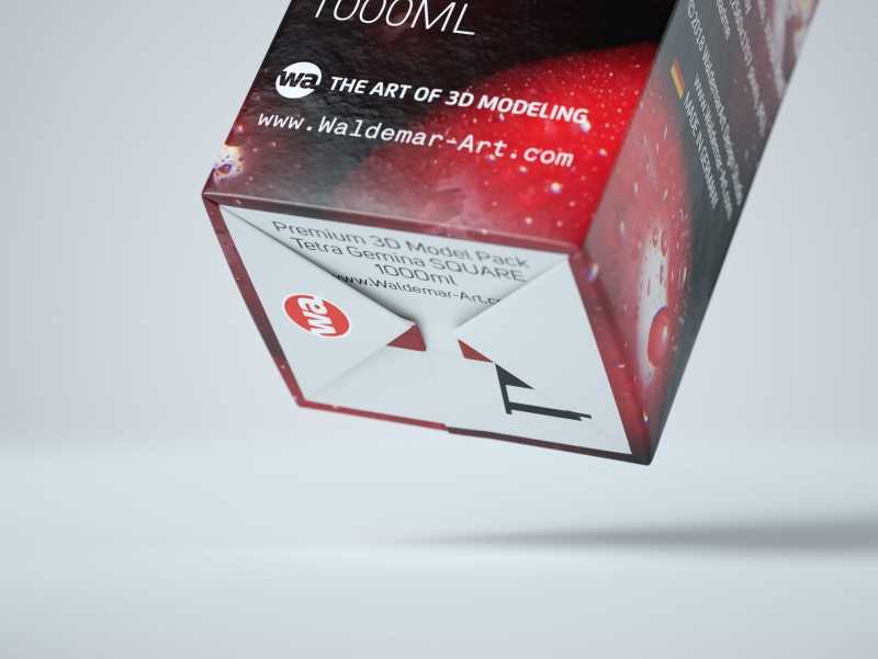 Premium Packaging 3d model pak of Tetra Pack Gemina Square 1000ml with StreamCap opening