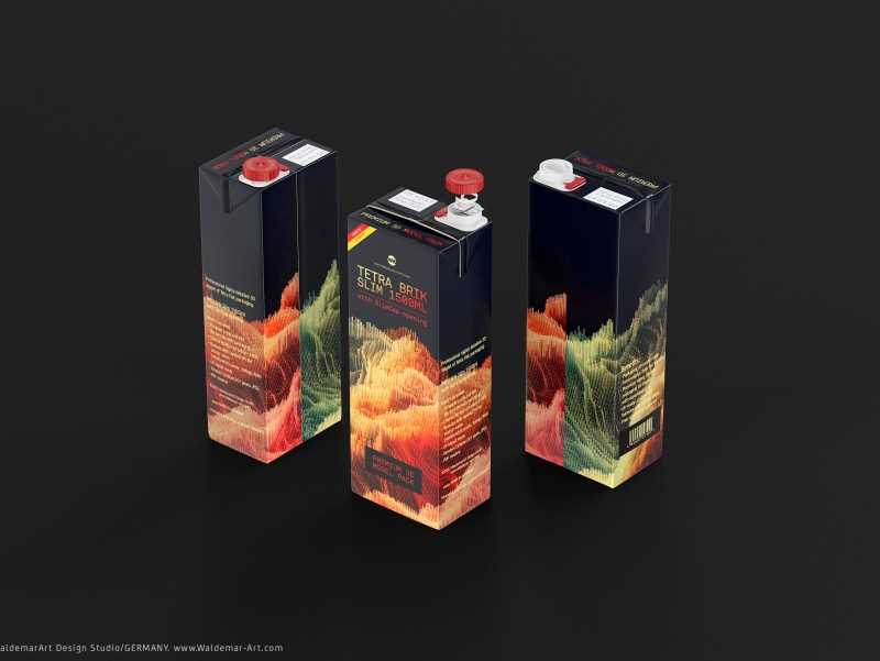 Tetra Pack Brick Slim 1500ml with SlimCap Premium package 3D model pak
