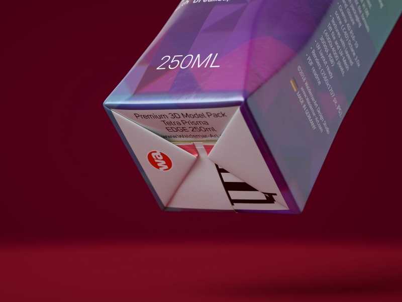 Tetra Pack Prisma EDGE 250ml Premium carton packaging 3D model pak