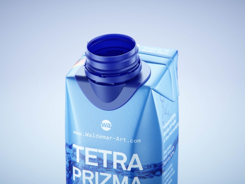 Premium packaging 3d model of Tetra Pack Prisma EDGE 250ml with tethered cap DreamCap 26 Pro