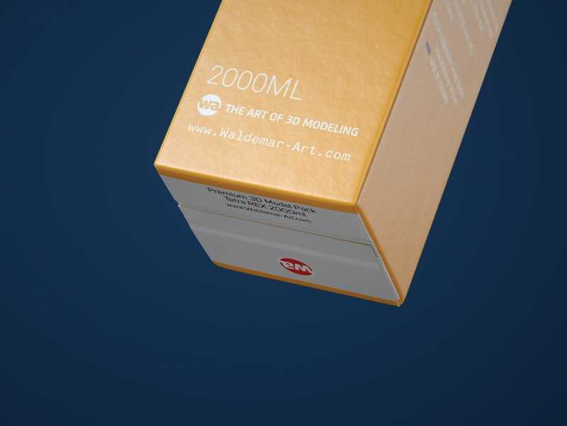 Tetra Pack REX Mid 2000ml Professional carton packaging 3D model pak