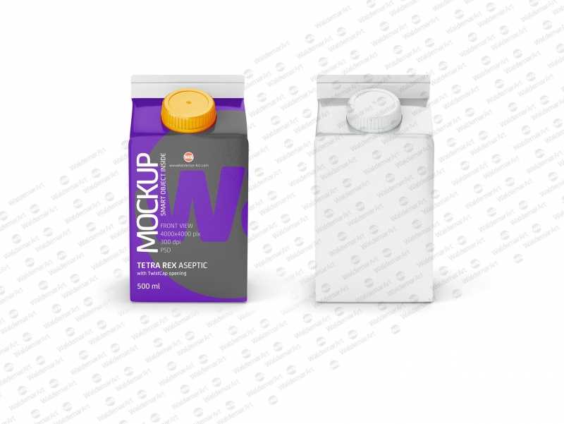Package Mock-up of Tetra Pack Rex 500ml with TwistCap Front View
