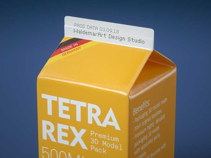 Tetra Pack REX 500ml Professional carton packaging 3D model pak