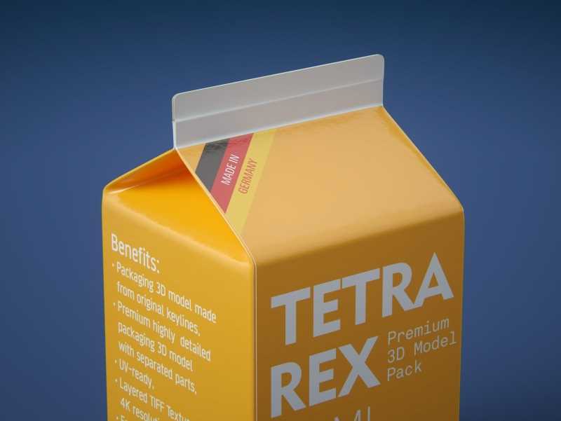 Tetra Pack REX 500ml Professional carton packaging 3D model pak