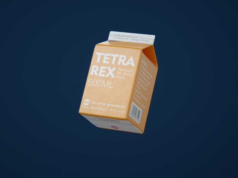 Tetra Pack REX 500ml Professional carton packaging 3D model pak