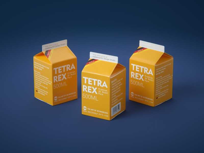 Tetra Pack REX 500ml Professional carton packaging 3D model pak